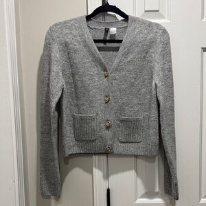 H&M Gray Women's Cardigan with Button Detail